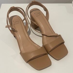A New Day Women's Brown Block Heel Sandals